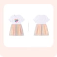 thumbnail image 3 of Bellafa Toddler Applique Tutu Dress Little Girls Fluffy Sleeve Summer Dresses Casual Party Tulle Sundress for Kids 2-7Y, 3 of 7