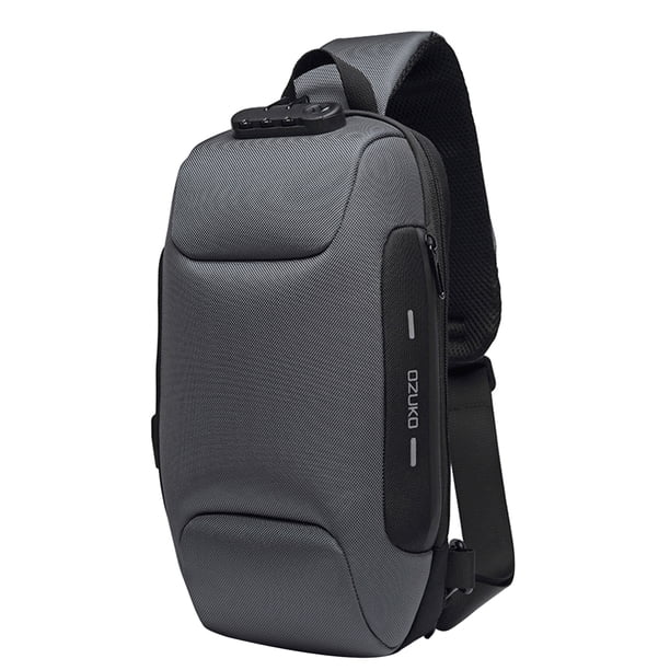 Irfora Bolso al aire libre para hombres Bolso bandolera Oxford resistente al agua Bolsa de pecho antirrobo a la moda Irfora Mochila de hombro