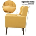 thumbnail image 3 of Accent Chairs, Comfy Reading Chair Mid Century Modern Chair, Upholstered Chenille Tufted Living Room Chair Club Chair, Overstuffed Single Sofa Chair for Living Room Bedroom, Yellow, 3 of 9