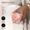 thumbnail image 4 of Fancii Mini Taylor Compact Makeup Mirror with LED Light, Rechargeable, 10x/1x Magnifying, 4” Wide Mirror for Purse (Marble Rosè), 4 of 11