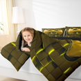 thumbnail image 5 of Feelyou Gold Game Controller Bedding Comforter Set, Neon Honeycomb Abstract Twin Comforter Sets, Teens Kids Boys Girls Reversible Bedding Set, Breathable Home Decor, 2 Pieces, 5 of 9
