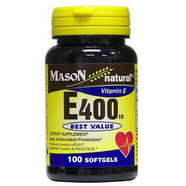 Mason Vitamins Natural Vitamin E 400 Iu Softgels 100 Ct Walmart Com Walmart Com