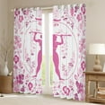 thumbnail image 2 of Weightlifting Curtains & Drapes Pink Botanical Flowers (42Wx90L) 2 Panels 30%-50% Blackout Curtains Teens Bedroom Decor,Sports Athlete Curtains Barbell Fitness Window Curtains, 2 of 6