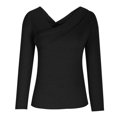 thumbnail image 4 of fatyb Women's Ribbed Long Sleeve Tops Going out T Shirts Ladies Slim Basic Tee Elegant Party Shirts, 4 of 6