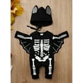 thumbnail image 4 of GYRATEDREAM My First Halloween Outfits Bat Costume Newborn Infant Baby Boy Girl Clothes Jumpsuit Bodysuit Romper with Hat 0-18 Months, 4 of 10