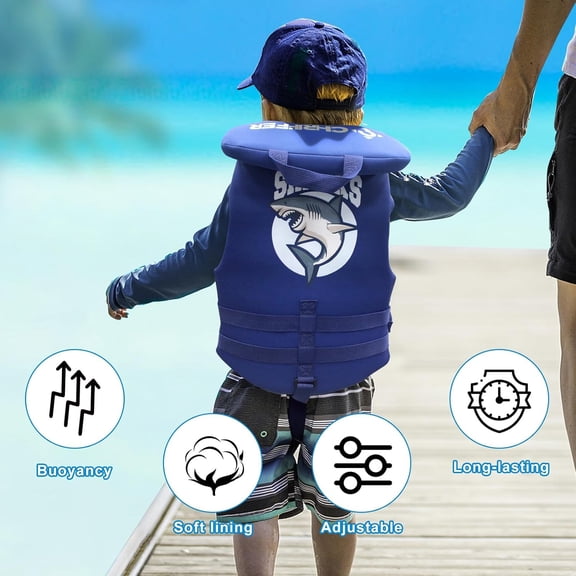 Kids Swim Vest for 20-70 Pounds, Easy On/Off Zipper, Swimming Toddler Floaties Jacket for 2-8 Years Old