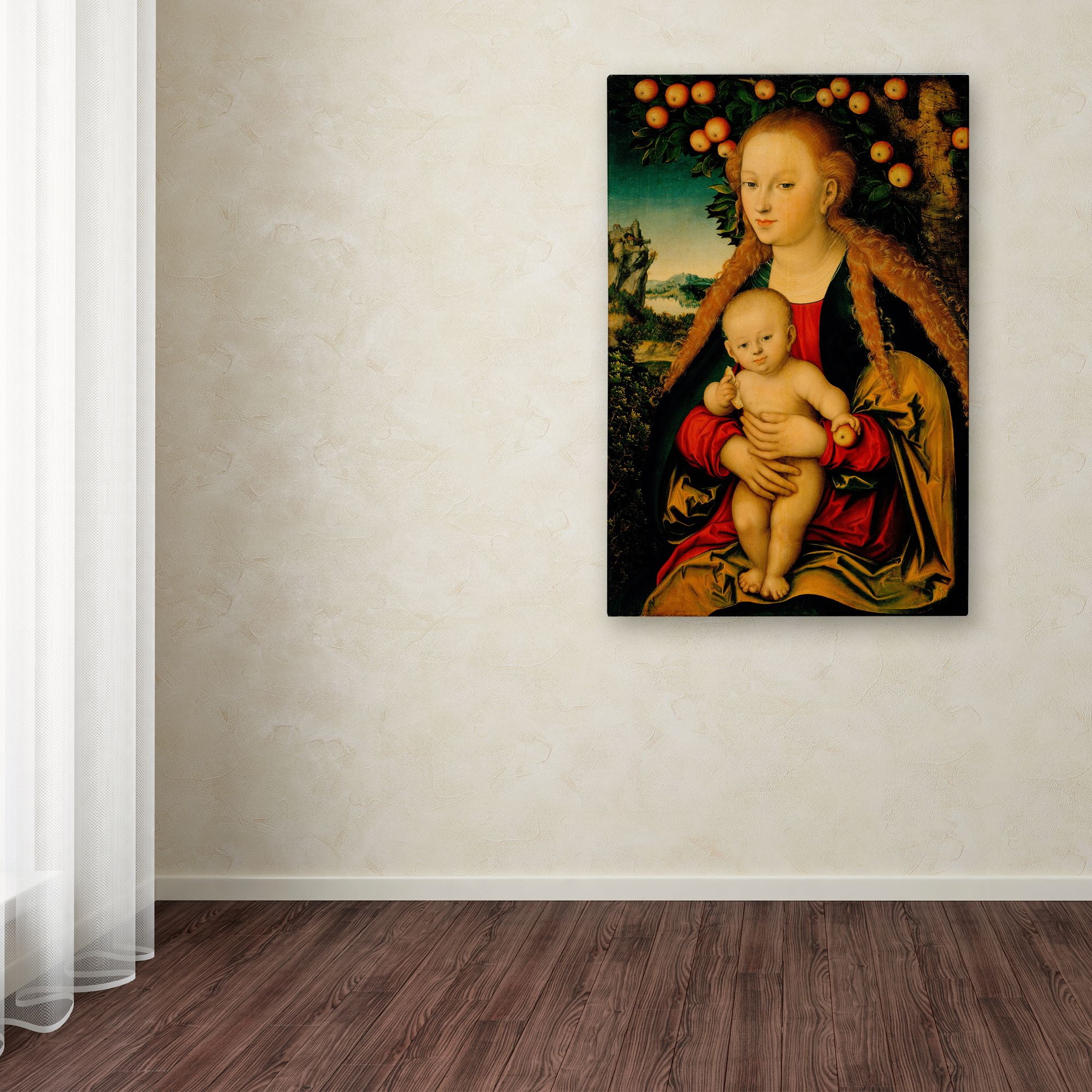 Cranach 'The Virgin And Child Under An Apple Tree' Canvas Art