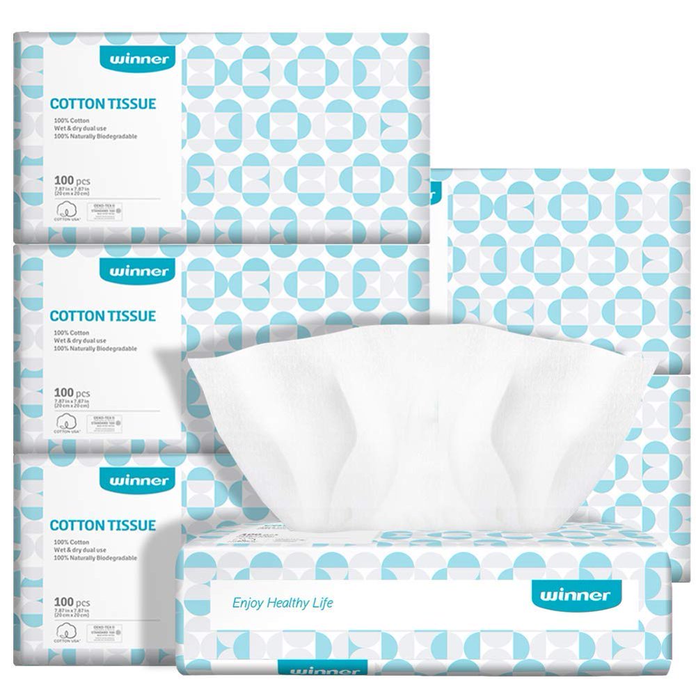 Winner Soft Dry Wipe, Made of Cotton Only, 600 Count Unscented Cotton