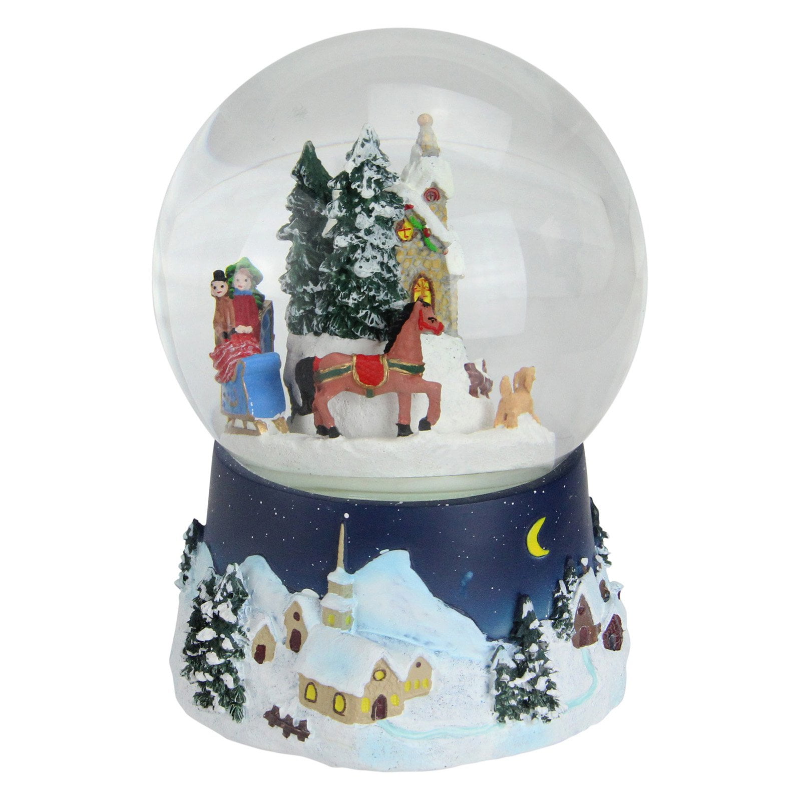 Northlight 6.5 in. Musical Christmas Village Winter Scene Rotating Snow