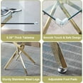 thumbnail image 6 of 5-Piece Dining Table Set, 36" Square Clear Tempered Glass Table & 4 PU Cantilever Chairs with Stainless Steel Legs, Dining Table Set for Small Space, Apartment, Home Office, 6 of 7
