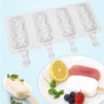 thumbnail image 4 of Ice Cream Mold Silicone 4 Slots Ice Cube Tray Heat-resistant Non-stick DIY Freezer Making Mould, 4 of 7
