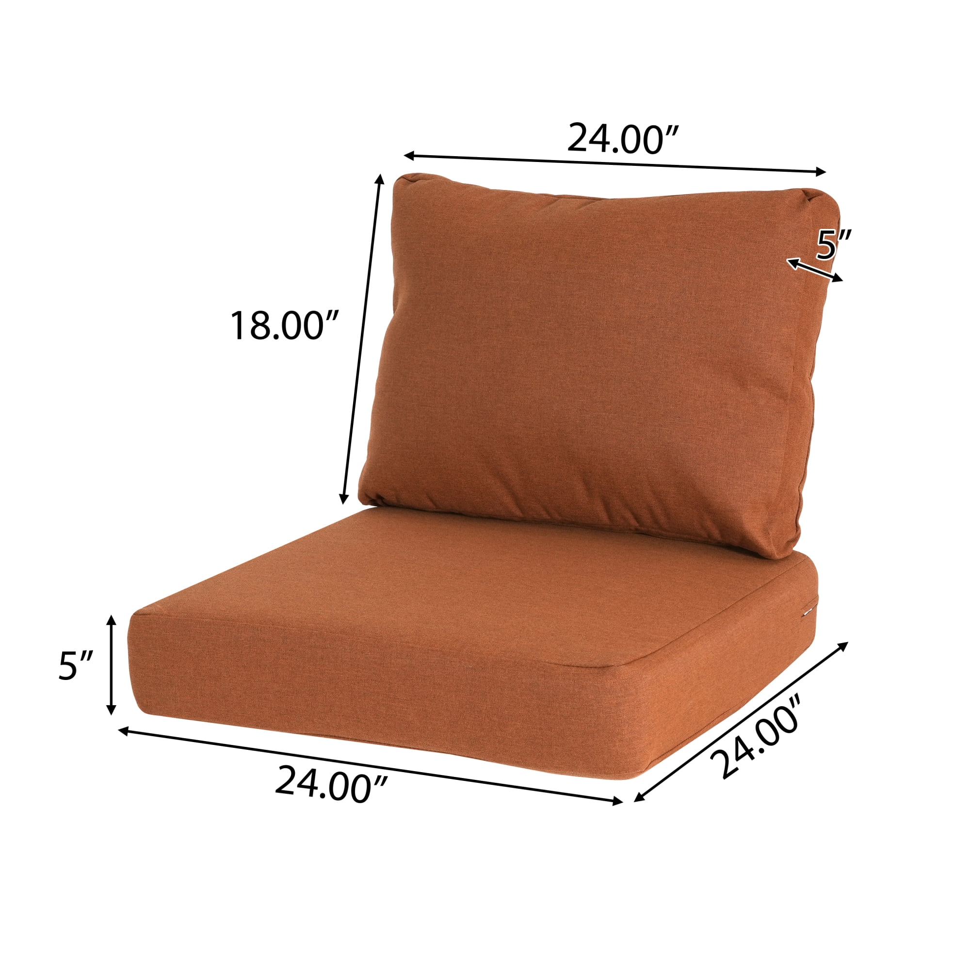 Jopath Outdoor Orange Club Chair Cushion Set with Seat Cushion and Back Cushion, Compatible with Most Club Chair for Patio Balcony Garden(Without Club Chair)