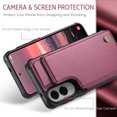 thumbnail image 2 of Allytechgroup Wallet Case for Samsung Galaxy S25 Edge with Credit Card Holder, [RFID Blocking] [Camera Screen Protection] PU Leather Magnetic Clasp Kickstand Shockproof Protective Case, Winered, 2 of 9