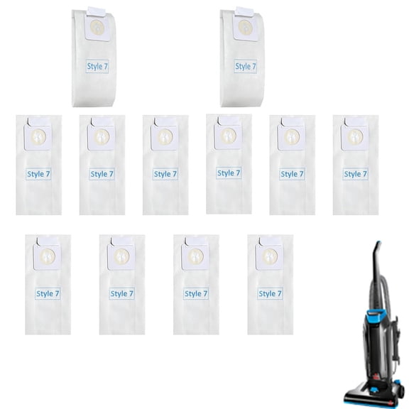 12 pack Style 7 1739 Vacuum Bags Compatible with Bissell PowerForce Upright Vacuum 1739 3522 3525 71Y7 PowerGlide 3545 Plus 3350 3550 3553 Lift-Off 3554 Powertrak 6592 Replacement Dust Bags 32310