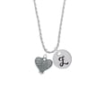 thumbnail image 2 of Delight Jewelry Antiqued Snake Print Heart Silvertone Script Initial Disc - Z - Charm Necklace, 20"+3", 2 of 4