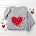 thumbnail image 4 of Valentine's Day Sweatshirt Women Oversized Comfy Heart Graphic Pullover Soft Casual Crewneck Gray,Size XS, 4 of 6