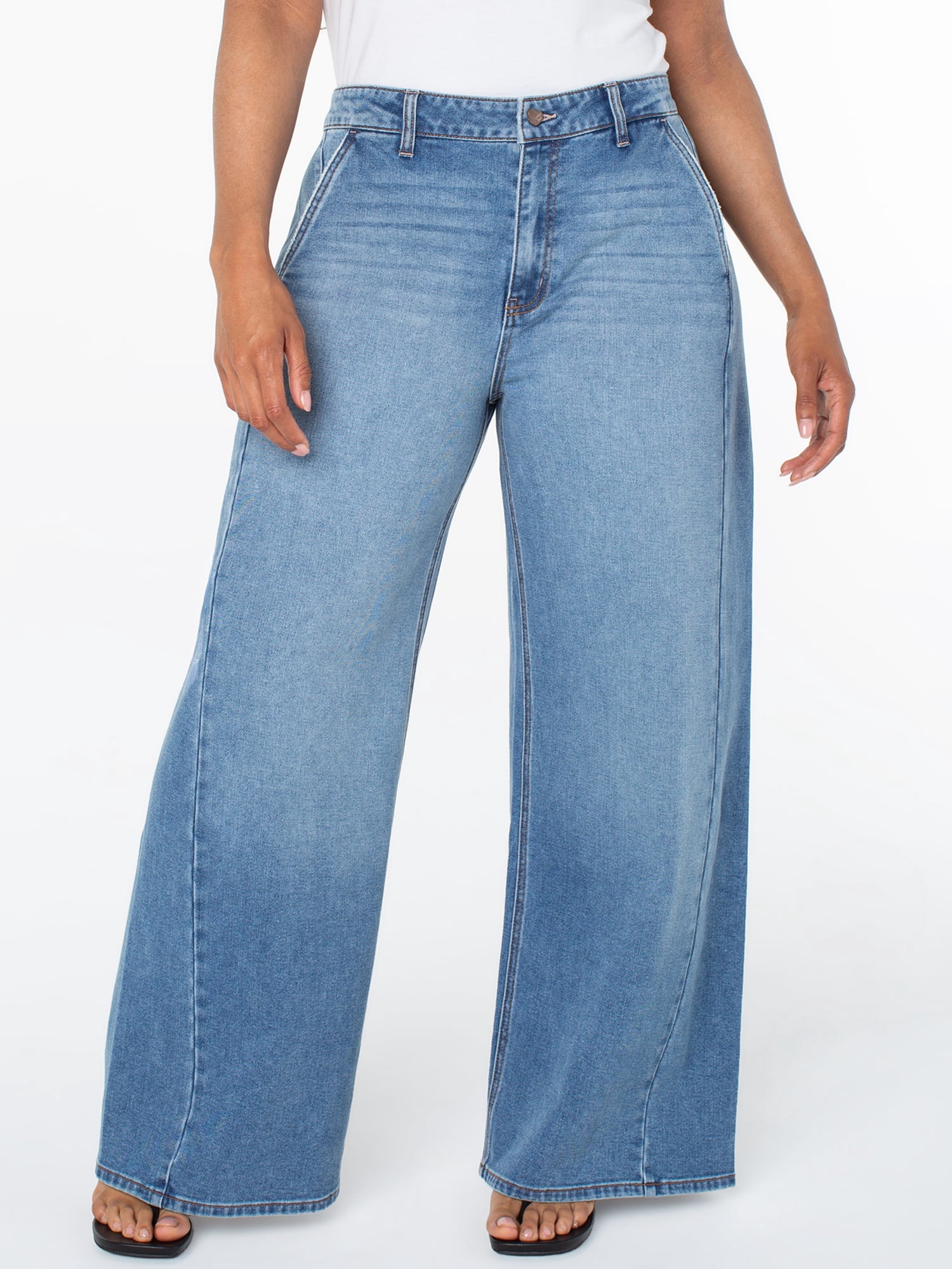 Celebrity Pink Women's and Women's Plus Wide Leg Jeans, Sizes 1-24