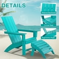 thumbnail image 3 of Garpans Outdoor Adirondack Chair with Ottoman HDPE All Weather Adirondack Patio Chair with Footstool for Outside Pool Garden Deck Front Porch Fire Pit, 3 of 8