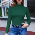 thumbnail image 2 of Bovemsi Sweaters for Women Cozy Women's High Necked Slim Long Sleeved Tight Fitting T Shirt Fall Sweaters, 2 of 4