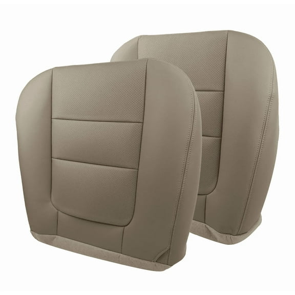 Driver & Passenger Bottom Leather Covers for 2001 Ford F-Series (F250-F550) - Med Tan