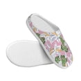 thumbnail image 3 of Fotbe Lilies Flowers Pattern Women's Fuzzy Curly Fur Memory Foam Loafer Slippers Indoor Outdoor Slippers Winter Home Shoes-46/47, 3 of 7