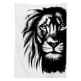 thumbnail image 3 of Ambesonne Lion Tablecloth Rectangular Table Cover, Wild Savannah Life Themed Art, 60"x84", White and Black, 3 of 4