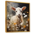 thumbnail image 2 of Designart "Floral Meadow with White Baby Goat I" Animals Framed Wall Art - Traditional White Goat Living Room Framed Canvas Art, 2 of 6
