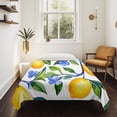 thumbnail image 4 of Yellow Lemon Large Tapestry for Bedroom Wall Hanging Tapestry,Blue Flower Botanical Blossom Motif Spring Ceiling Backdrop Tapestries Poster Blanket Wall Decor for Teens Room Living Room 85" x 90", 4 of 8