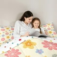 thumbnail image 4 of jejeloiu Cute Flower Daisy 7-Piece Bedding Comforter Set,Rustic Floral King Bedding Sets,Yellow Blue Pink Bed Sheets For Girls,Luxury Bedroom Decor Reversible, 4 of 8