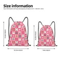 thumbnail image 2 of Daiia Pink Christmas Cheer Pattern Drawstring Backpack, Gym Bag, Lightweight Backpack, Water-Resistant Bag Travel Sports Backpack, Fitness Bag, Yoga Bag-Medium, 2 of 6
