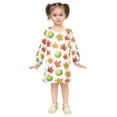 thumbnail image 2 of Girls' long-sleeved dress Tennis Maple Leaf Girls' A-line dress with ribbed cuffs Soft and comfortable, 2 of 6