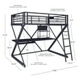 thumbnail image 5 of Powell Pierce Metal Sleep, Study, and Store Full Loft Bed Set with Rolling Desk Chair, Black, 5 of 8