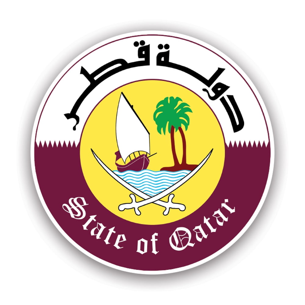 Qatari Emblem Sticker Decal Self Adhesive Vinyl Weatherproof Made