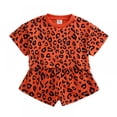 thumbnail image 3 of 2Pcs Toddler Baby Girls Leopard Print Summer Clothes Set, Uccdo Little Girl Casual Loose T-Shirt + Shorts Outfits 9M-7T, 3 of 8