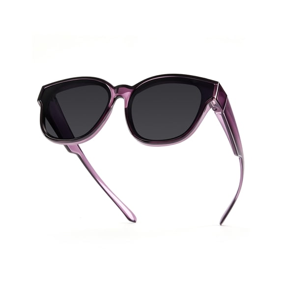 Polarized Fit-Over Sunglasses for Women & Teens, Cat Eye Over-Glasses UV400 Protection, Fits Prescription Frames Up to 4.92"×1.77", Wear Over Eyeglasses or Standalone, Beach Golf Fishing Outdoor