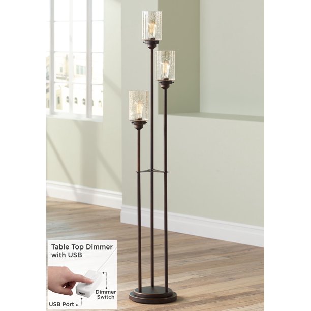 Franklin Iron Works Libby Bronze And Seeded Glass Led 3 Light Tree Floor Lamp With Usb Dimmer Com Franklin Iron Works Libby Bronze And, Franklin Iron Works Hunter Floor Lamp