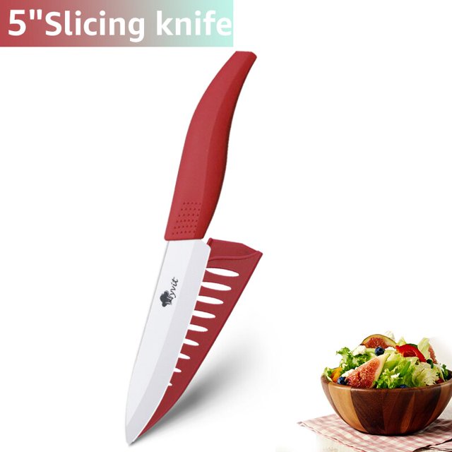 Juego de cuchillos de cerámica Cuchillos de cocina 3 4 5 6 pulgadas Cuchillo de chef + pelador con soporte Hoja de zirconia blanca Mango multicolor Tan Jianjun unisex