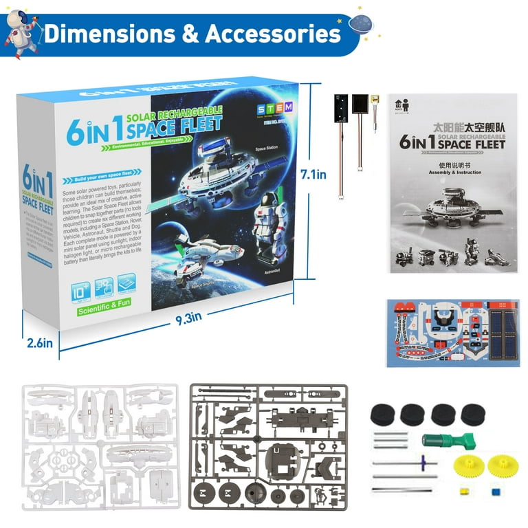 Science Kits for Kids Age 8-12, STEM Toys 6-in-1 Solar Robot