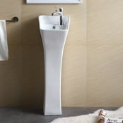 Fine Fixtures Vitreous China Rectangular Pedestal Bathroom Sink