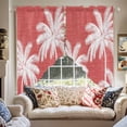 Coral Red Palm Trees Swag Curtains Valance For Kitchen Windows ...