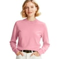 thumbnail image 2 of Sweaters for Women Cozy Crew Neck Long Sleeve Pullover Tops Sweaters Y2k Soft Lightweight Knit Sweater 2025 Pink M, 2 of 5