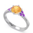 thumbnail image 2 of 2.15 Ct Stylish Round Cut Citrine & Amethyst Gemstone Wedding Ring for Women Solid 18K White Gold Size 4.5 by Caratup, 2 of 7
