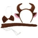 thumbnail image 1 of Conjunto de disfraz de animales, cuernos de toro de peluche, orejas de vaca, diadema, pajarita y cola para cosplay, accesorio de disfraces para Halloween, fiestas navideñas para niños, 1 of 7