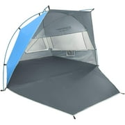 Bessport Beach Tent 2 & 3 Person UPF 50+ Easy Setup, Silver Coating Extra Large Tent for Beach Sun Shelter Canopy Lightweight with Extended Zippered Porch for Camping, Fishing