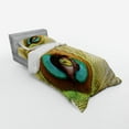 thumbnail image 3 of Ambesonne Colorful Bedding Set 4 Pcs, Peacock Feather Eye, Queen, Green Brown Turquoise, 3 of 3