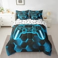 thumbnail image 2 of Erosebridal 3D Gamepad Bed in a Bag King size, Honeycomb Geometric Bed Set, Gamer Gaming Reversible Bedding King Size, Ultra Soft Room Decor, 7 Pieces, 2 of 6