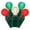 Red, Warm White, Green, variant on Vickerman 100 Pure White G12 LED Single Mold Light on Green Wire, 34' Christmas Light Strand