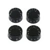 Metallor Electric Guitar Top Hat Knobs Speed Volume Tone Control Knobs Compatible with Les Paul LP Style Electric Guitar Parts Replacement Set of 4Pcs Black.