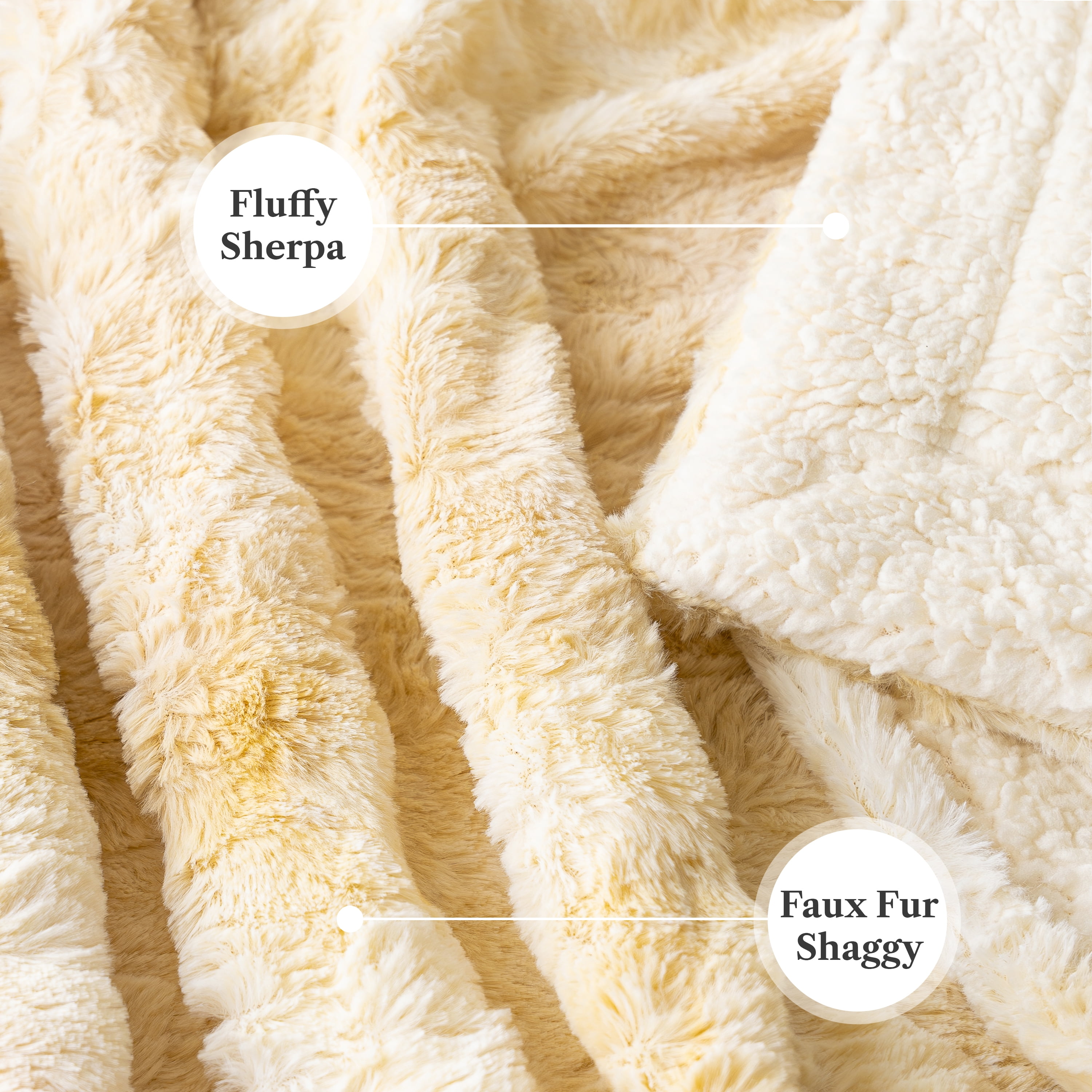PAVILIA Faux Fur King Bed Blanket Tie-Dye Beige Ivory, Soft Warm Sherpa Blanket for Bed, Fluffy Plush Thick Fleece Blanket for Couch Sofa, Reversible Furry Shaggy Large Blanket, Cream 90x108
