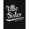 thumbnail image 2 of Little Sister 2021 Cute Siblings Outfit Lil Sis Girls Baby Long Sleeve Bodysuit 6M (3-6M) Black, 2 of 5